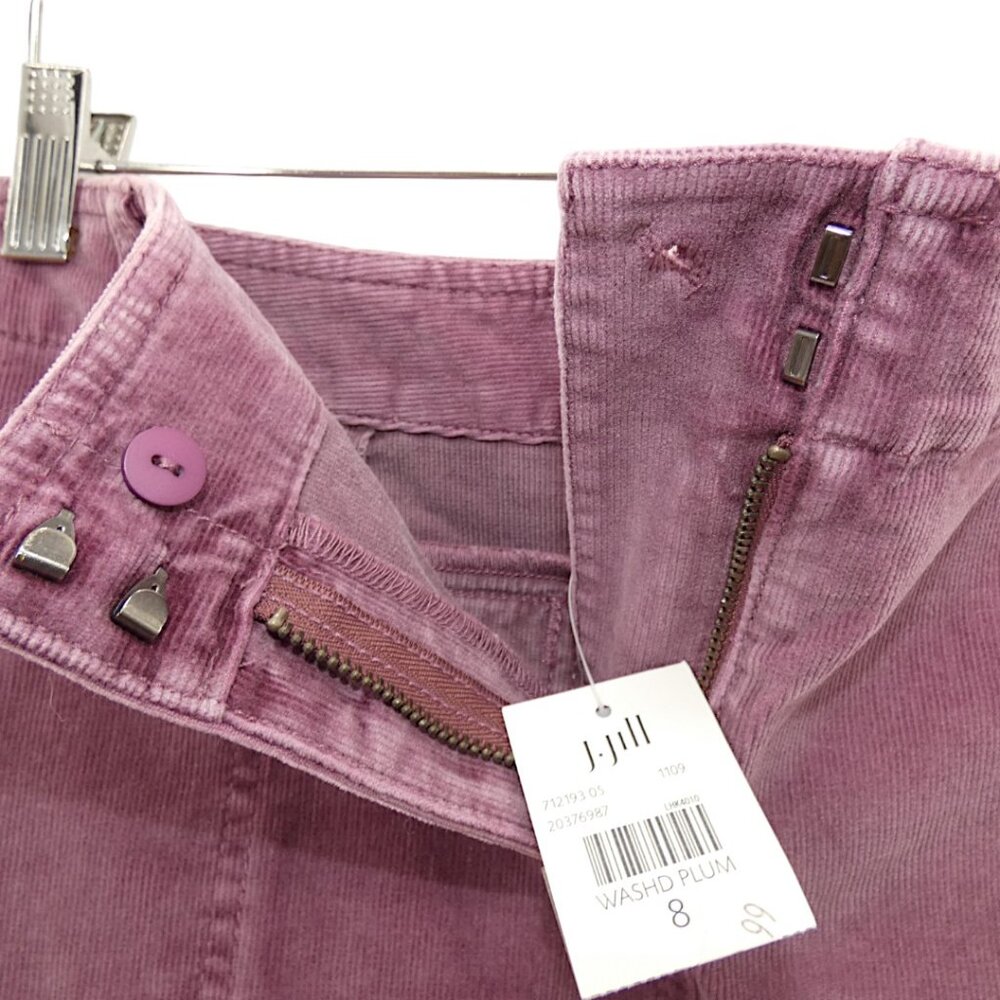 NWT J.Jill Corduroy Cargo Skirt Washed Plum Mauve Utility Chic Size 8 - Picture 6 of 7